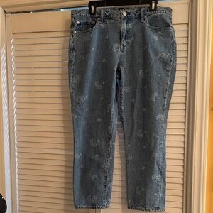 GAP Blue Straight Leg Jeans with Pattern